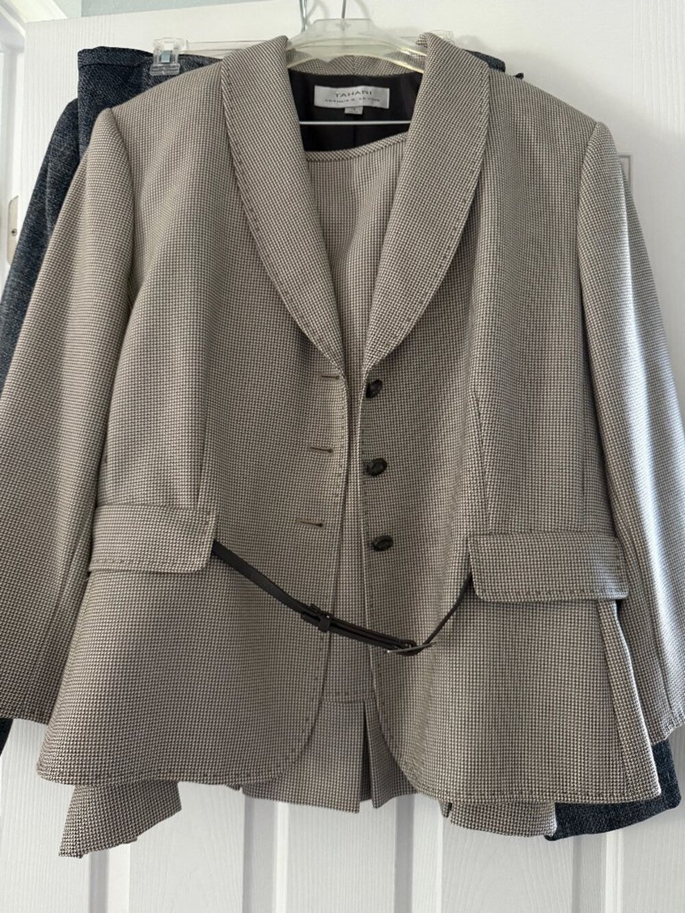 Vintage Tahari Arthur S. Levine 2-piece Belted Skirt Suit